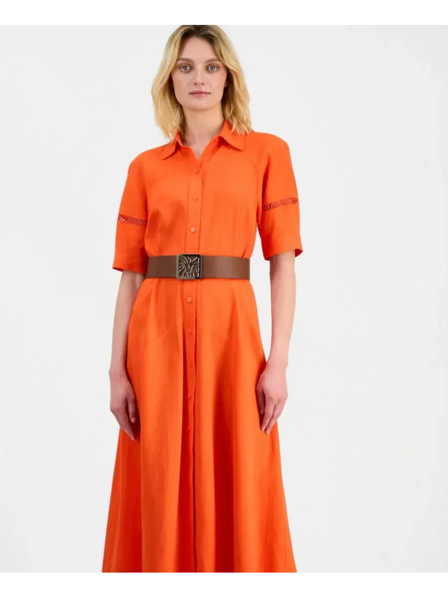 Платье-рубашка миди с рукавом реглан Anne Klein, Carrot — изображение 2 из 5