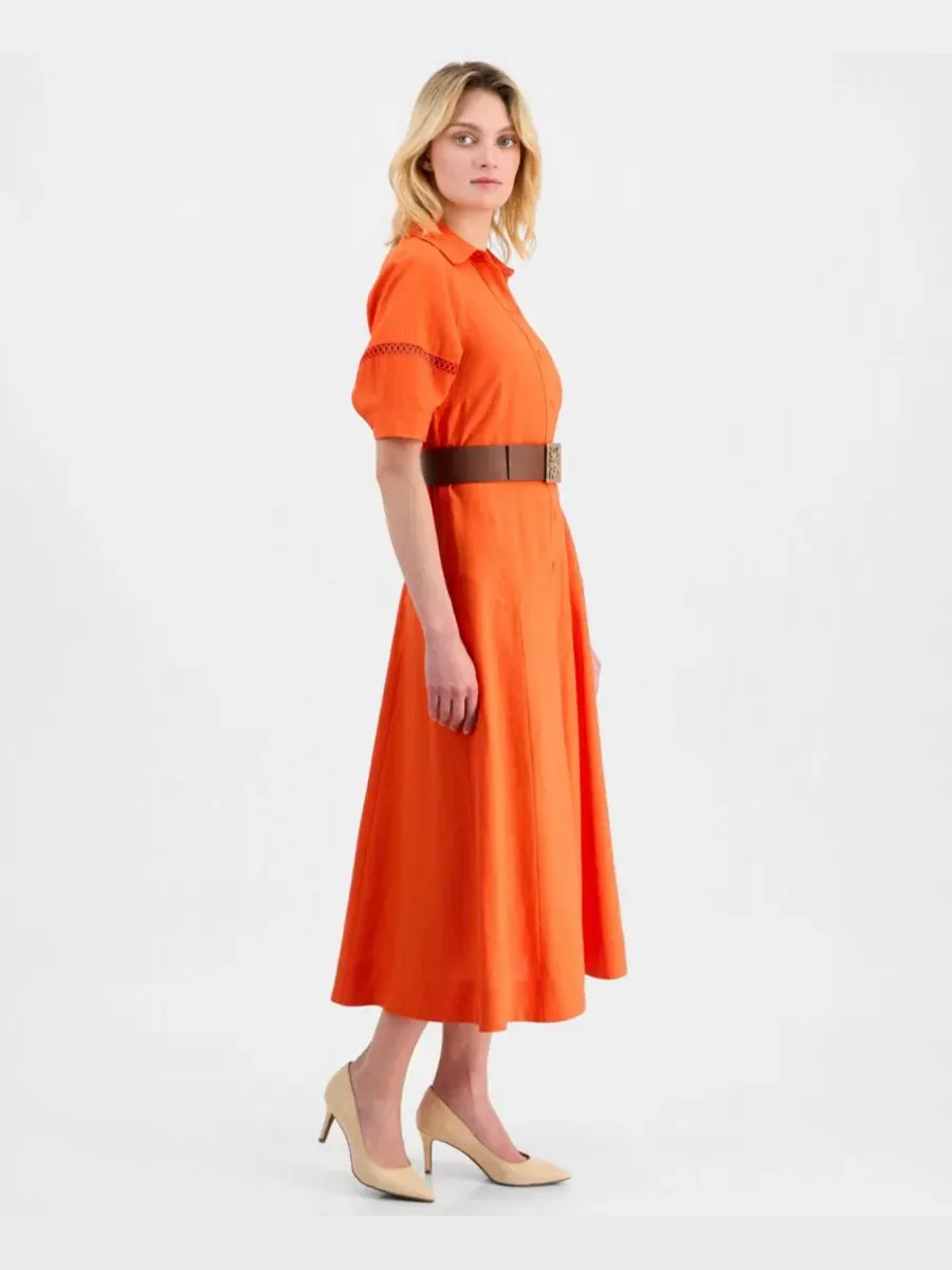Платье-рубашка миди с рукавом реглан Anne Klein, Carrot — изображение 3 из 5