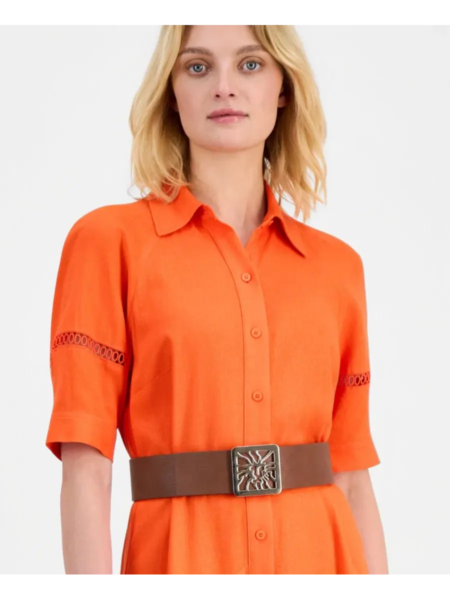 Платье-рубашка миди с рукавом реглан Anne Klein, Carrot — изображение 4 из 5
