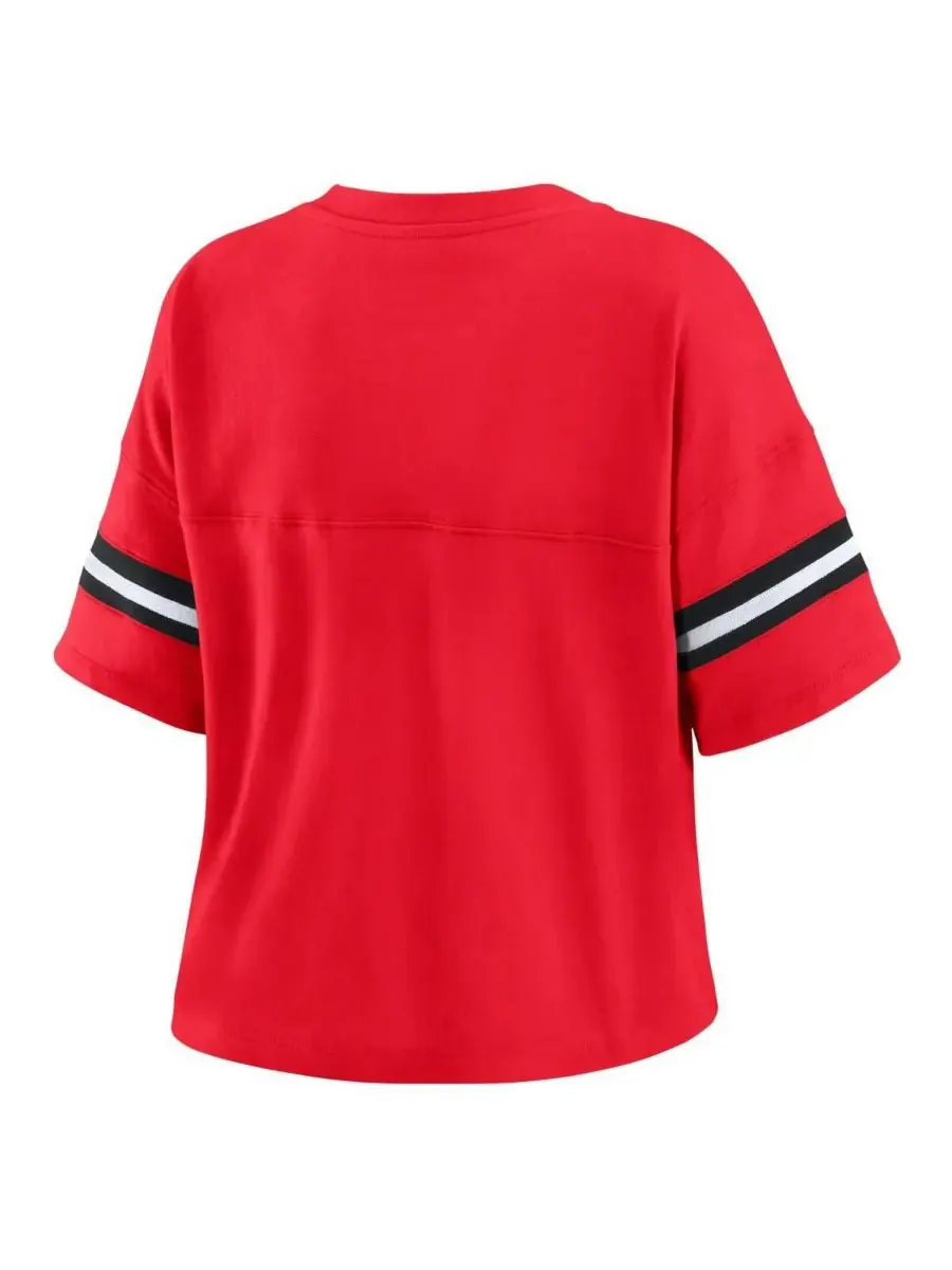 WEAR by Erin Andrews Женская красная футболка Chicago Bulls больших размеров с V-образным вырезом и — изображение 2 из 3