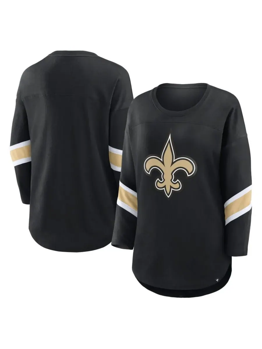 Fanatics Женская черная футболка New Orleans Saints Redzone с рукавами 3/4 — изображение 1 из 3, черный