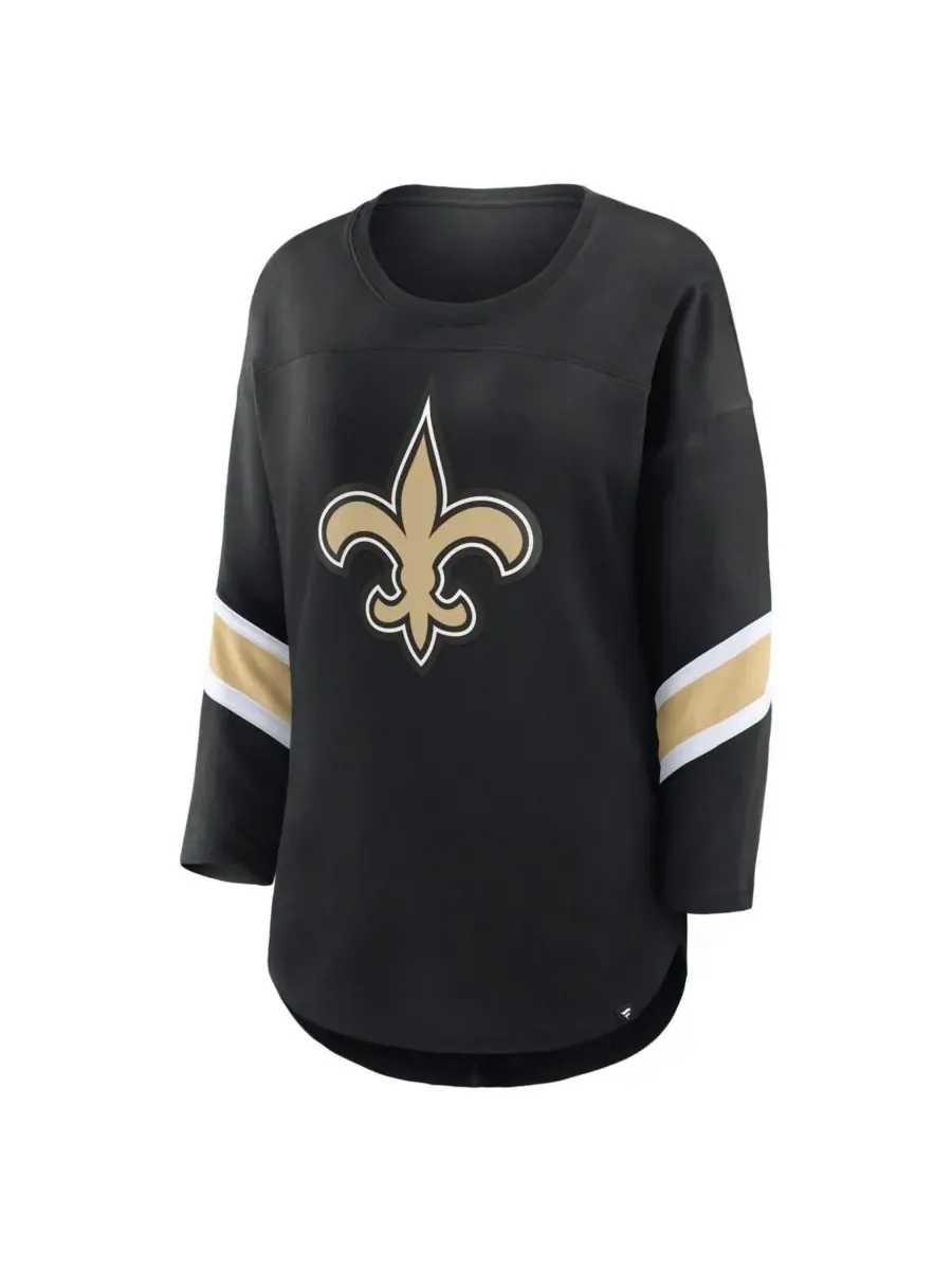 Fanatics Женская черная футболка New Orleans Saints Redzone с рукавами 3/4 — изображение 3 из 3, черный