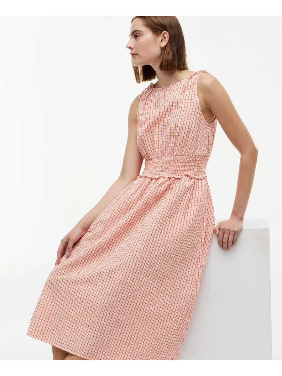 Платье без рукавов из хлопка Tommy Hilfiger, Gingham Biscuit — изображение 2 из 4