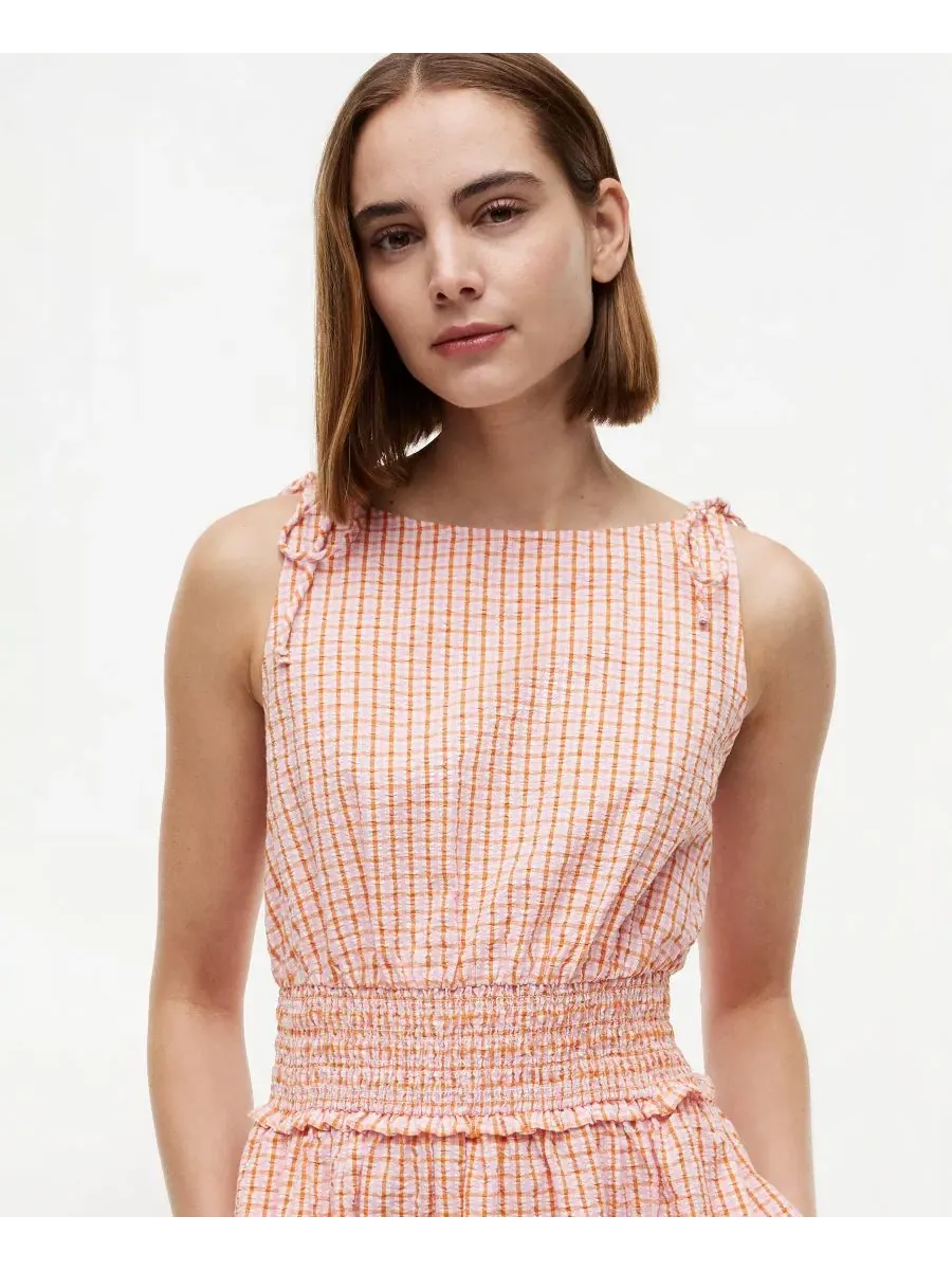 Платье без рукавов из хлопка Tommy Hilfiger, Gingham Biscuit — изображение 3 из 4