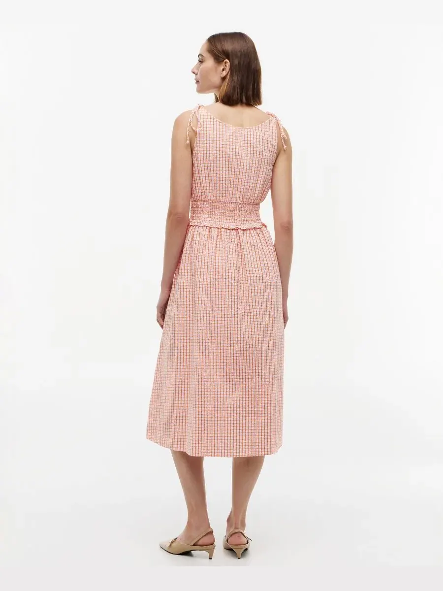 Платье без рукавов из хлопка Tommy Hilfiger, Gingham Biscuit — изображение 4 из 4