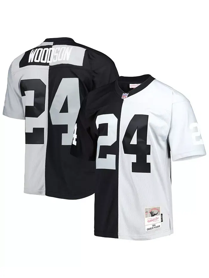 Мужская реплика джерси Charles Woodson в черно-серебристом цвете Las Vegas Raiders 1998 Split — изображение 1 из 3