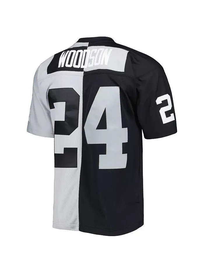 Мужская реплика джерси Charles Woodson в черно-серебристом цвете Las Vegas Raiders 1998 Split — изображение 2 из 3