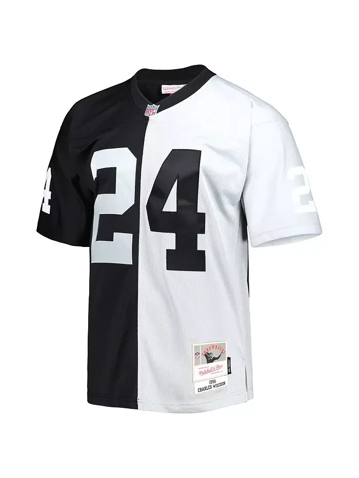 Мужская реплика джерси Charles Woodson в черно-серебристом цвете Las Vegas Raiders 1998 Split — изображение 3 из 3