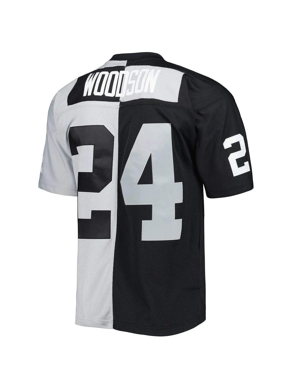 Футболка Mitchell & Ness charles woodson black and silver las vegas raiders 1998 split legacy — изображение 2 из 3