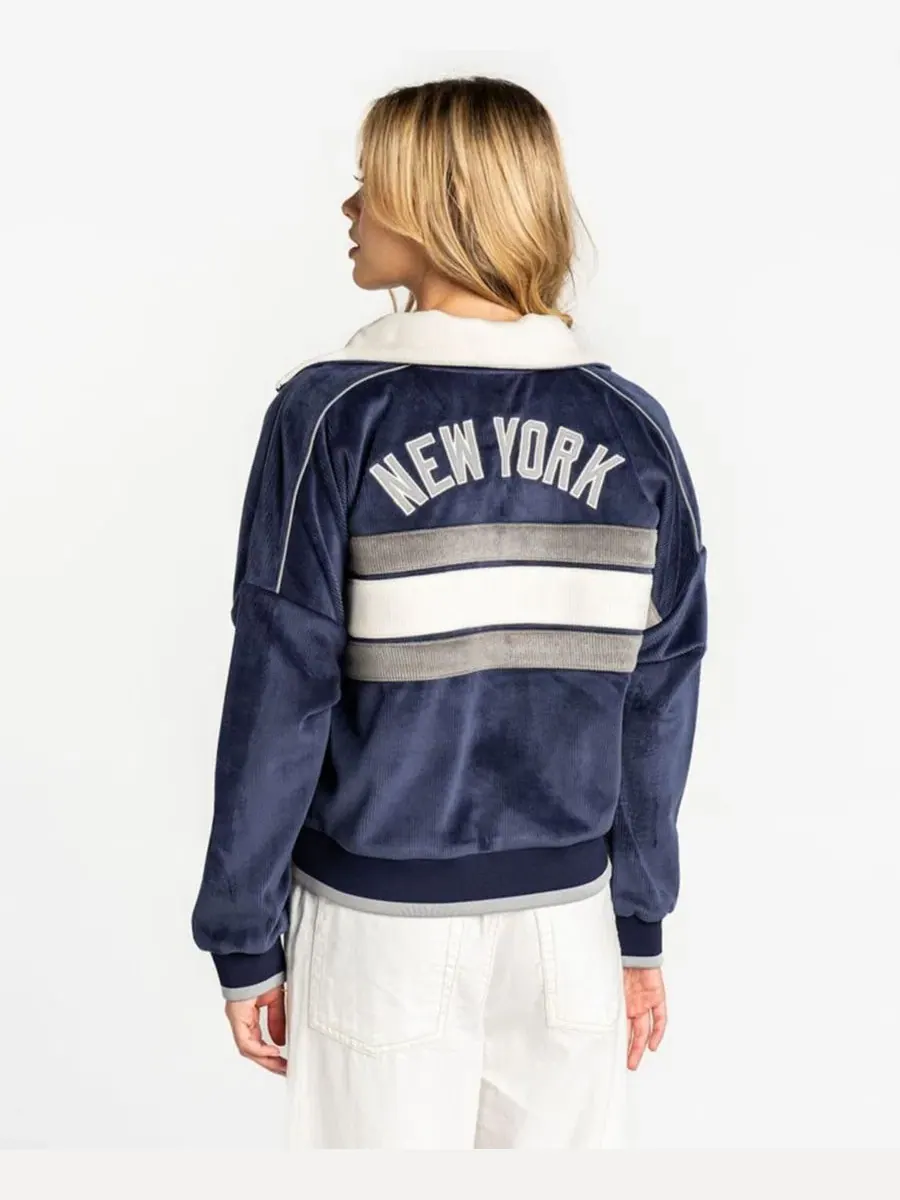Куртка-бомбер с капюшоном, из вельвета, New York Yankees The Wild Collective — изображение 2 из 2, темно-синий