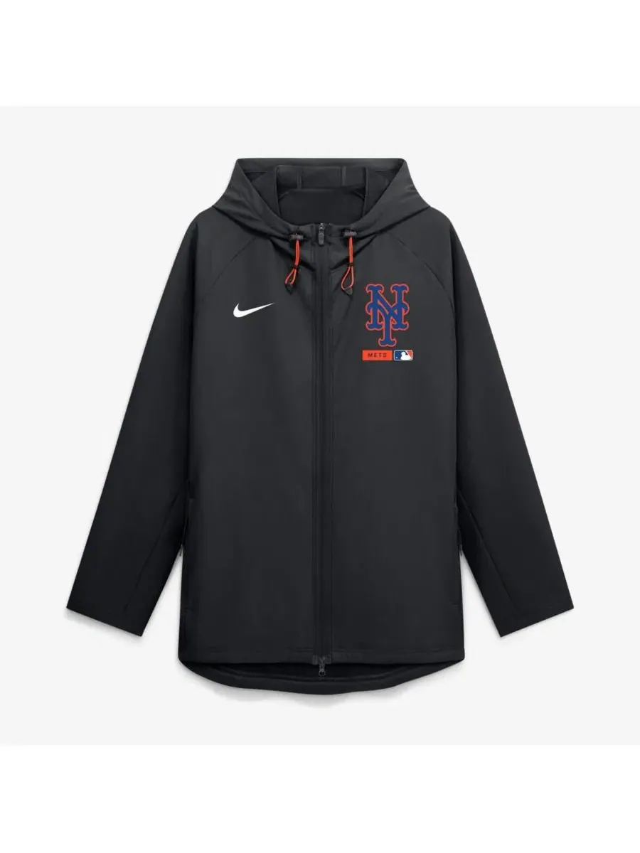 Куртка-худи с капюшоном Therma-FIT, модель Authentic Collection Raglan Nike — изображение 1 из 2, черный оранжевый