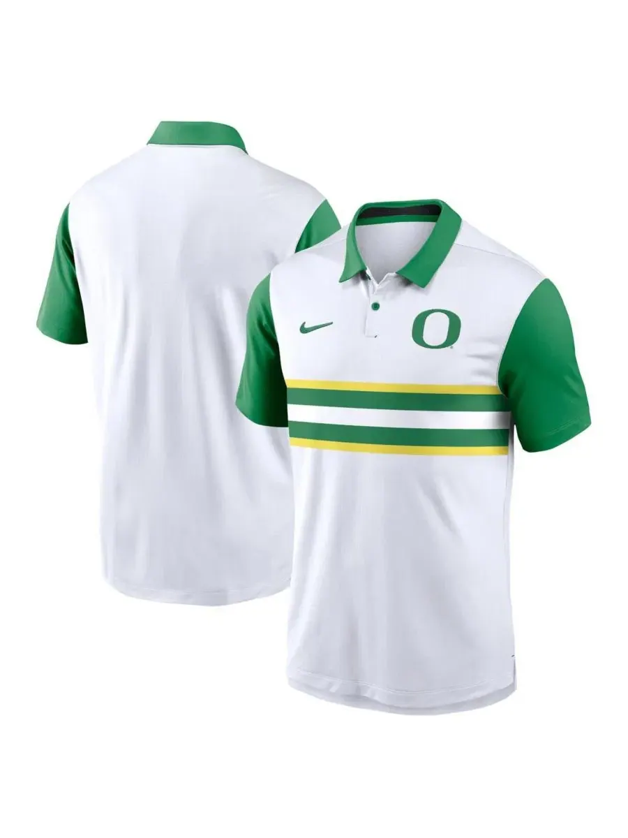 Поло с коротким рукавом, с Dri-FIT технологией, Oregon Ducks Nike — изображение 1 из 3, белый зеленый
