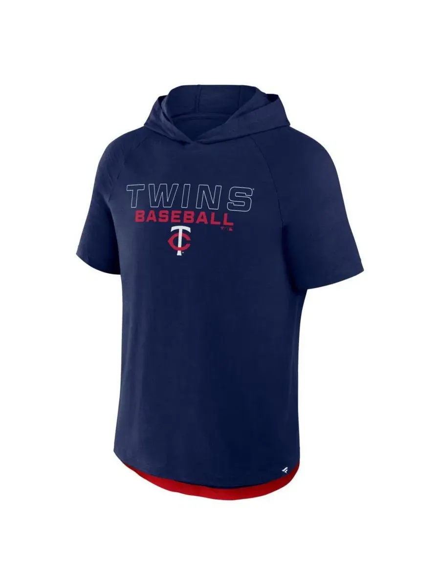 Худи-футболка с капюшоном и реглан-рукавами, с принтом Minnesota Twins Fanatics — изображение 2 из 3, темно-синий красный