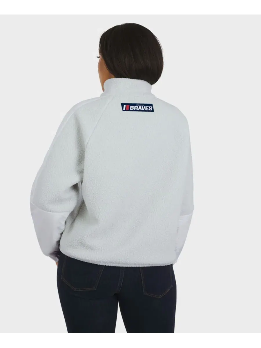 Женская куртка из флиса с четвертью застежкой Gray Atlanta Braves Polar Fleece Quarter-Zip Jacket — изображение 5 из 5, серый