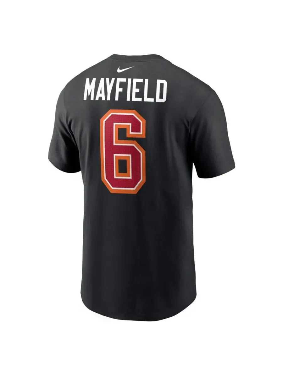 Футболка с коротким рукавом и принтом Baker Mayfield Carbon Name & Number Nike — изображение 2 из 3, черный