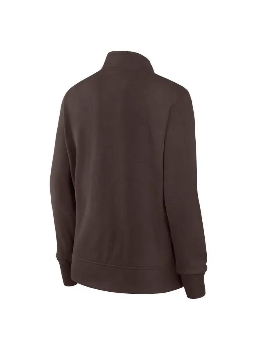 Куртка-четверть с молнией Cleveland Browns Velocity Logo Athletic — изображение 3 из 3, коричневый