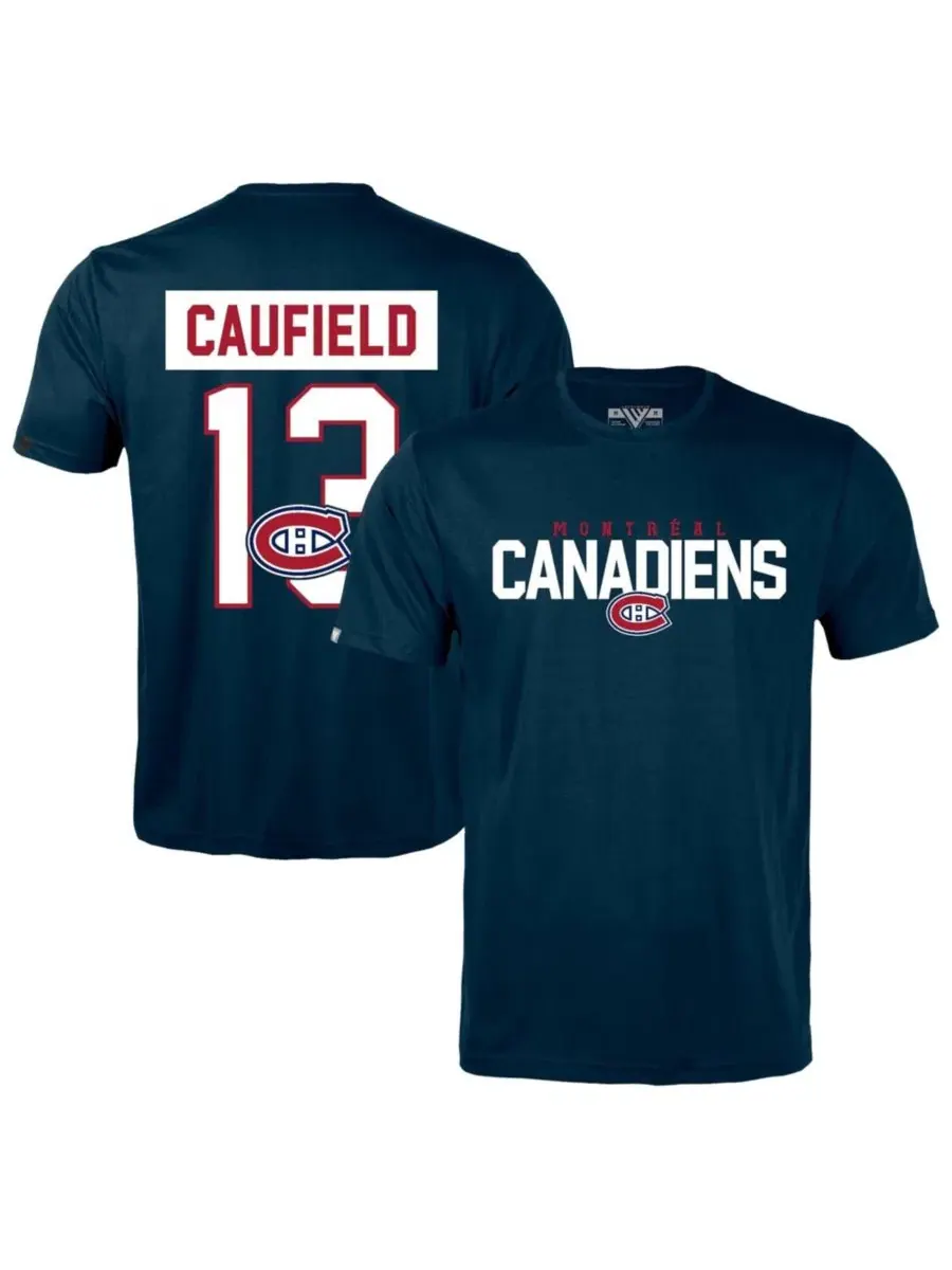Футболка с принтом Cole Caufield Montreal Canadiens Richmond LevelWear — изображение 1 из 3, темно-синий