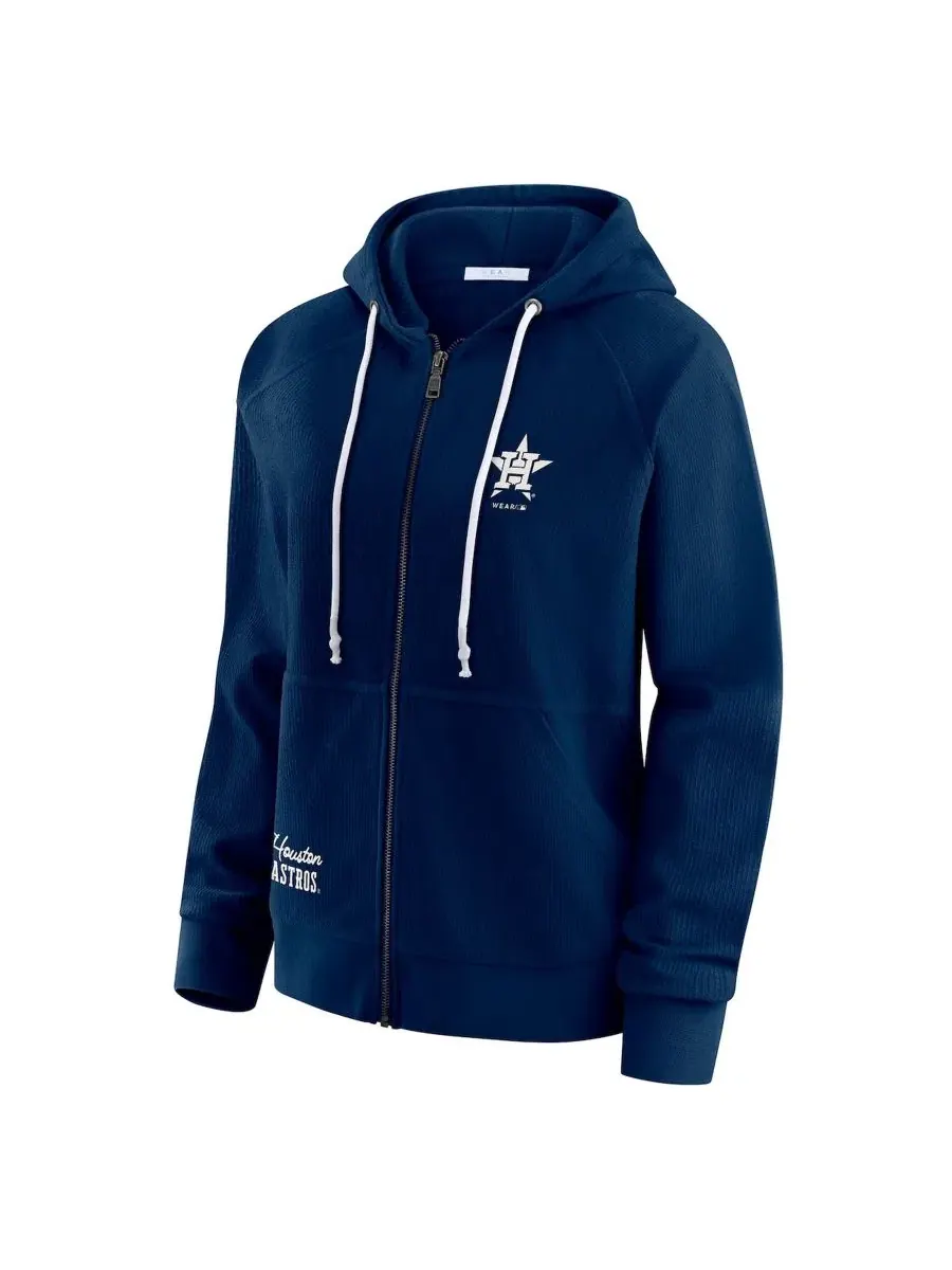Худи женское с принтом, модель Vintage Full-Zip Raglan WEAR by Erin Andrews — изображение 2 из 5, темно-синий