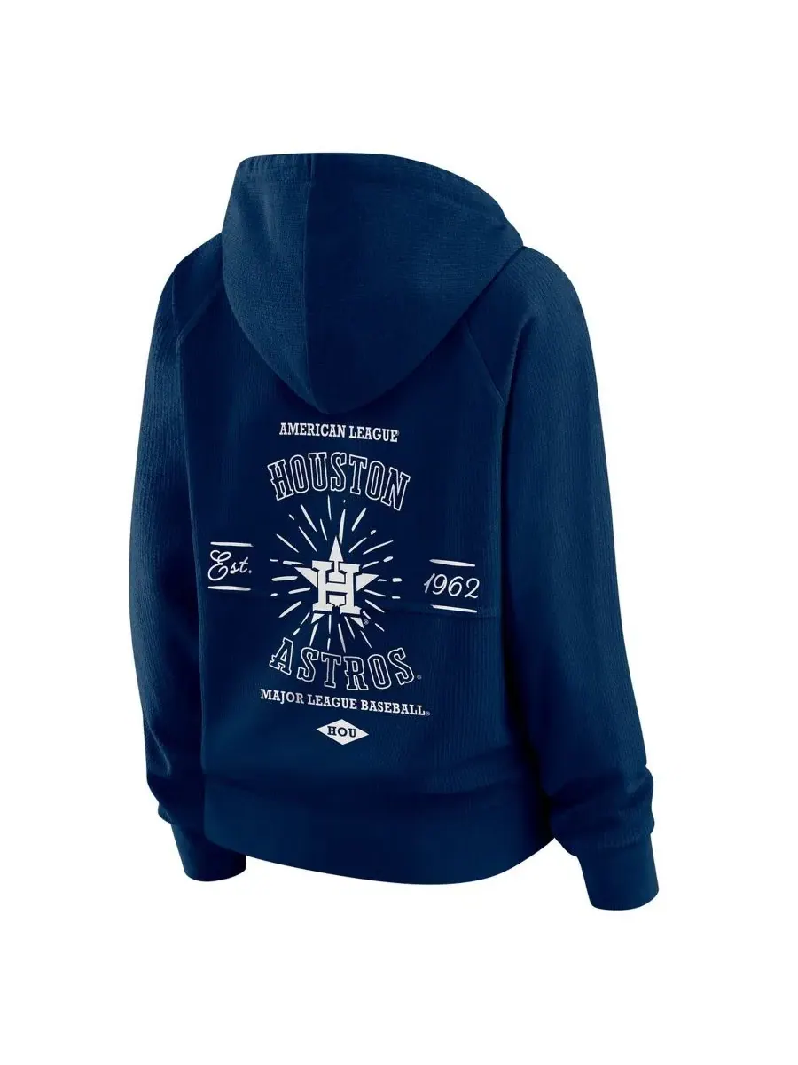 Худи женское с принтом, модель Vintage Full-Zip Raglan WEAR by Erin Andrews — изображение 3 из 5, темно-синий