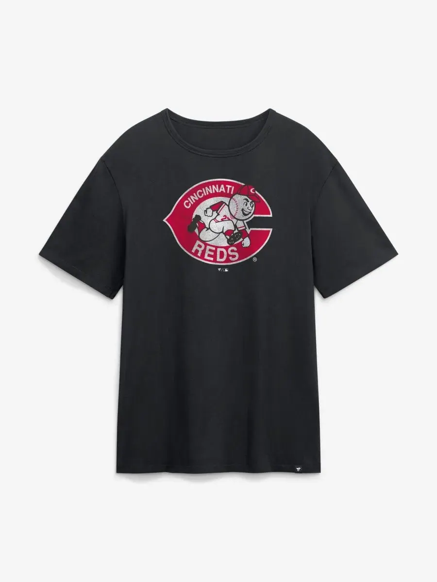 Футболка с винтажным принтом Cincinnati Reds Fanatics — изображение 1 из 2, черный