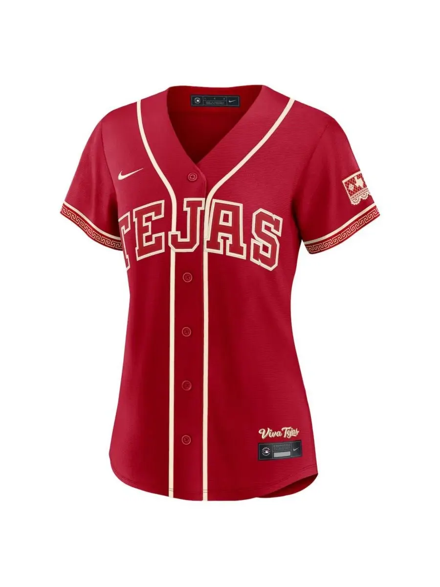 Джерси стадионное с коротким рукавом Jacob DeGrom Red Texas Rangers 2026 City Connect Nike — изображение 2 из 3, красный