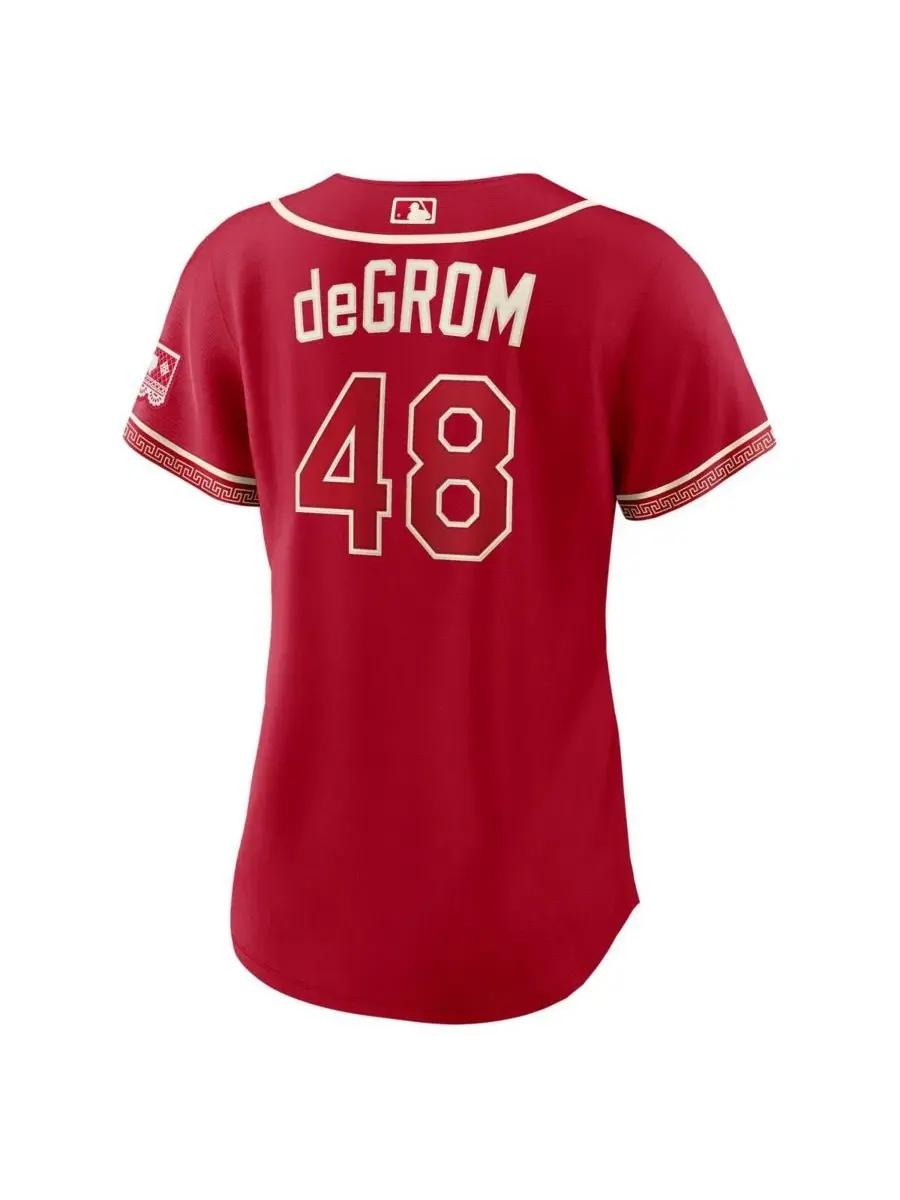 Джерси стадионное с коротким рукавом Jacob DeGrom Red Texas Rangers 2026 City Connect Nike — изображение 3 из 3, красный