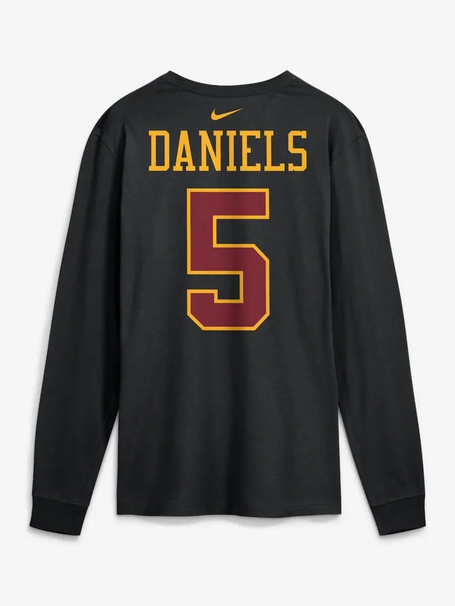 Футболка с длинным рукавом с именем и номером Jayden Daniels Nike — изображение 3 из 3, черный