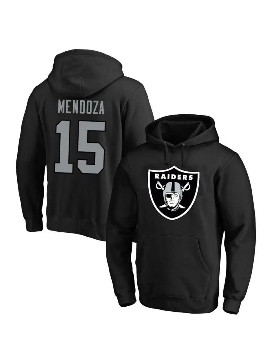 Толстовка Fernando Mendoza Black Las Vegas Raiders Big & Tall Name & Number Fleece Hoodie Fanatics — изображение 1 из 3