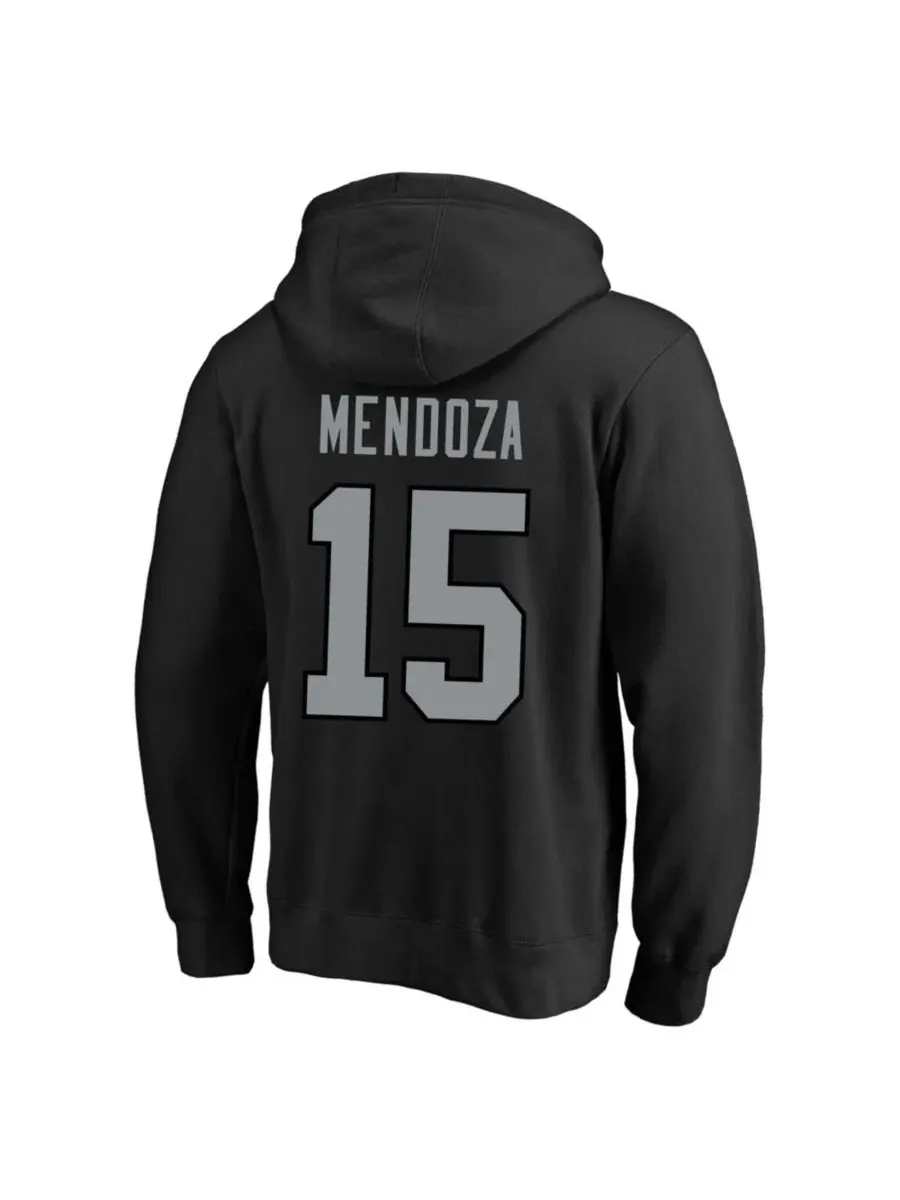 Толстовка Fernando Mendoza Black Las Vegas Raiders Big & Tall Name & Number Fleece Hoodie Fanatics — изображение 2 из 3