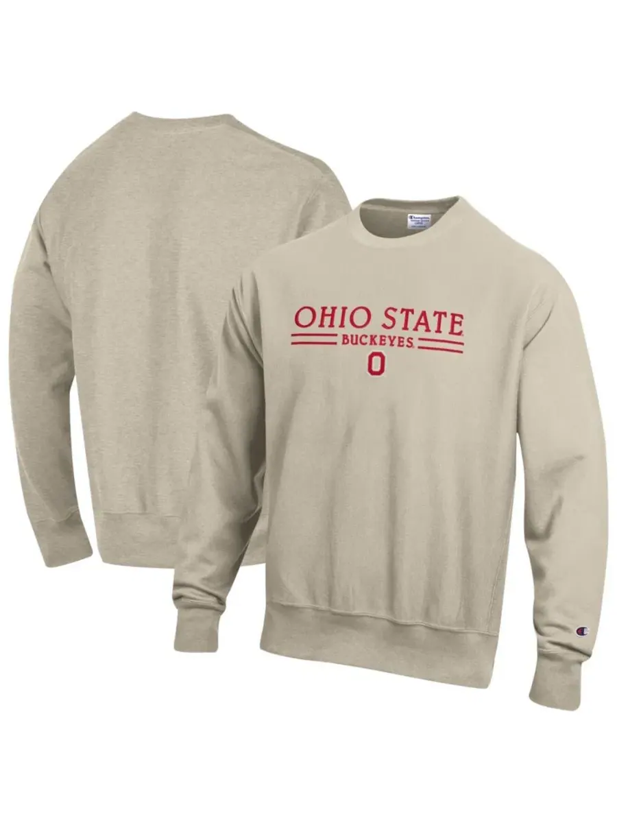 Свитшот с круглым вырезом Reverse Weave Ohio State Buckeyes Champion — изображение 1 из 3, овсяный