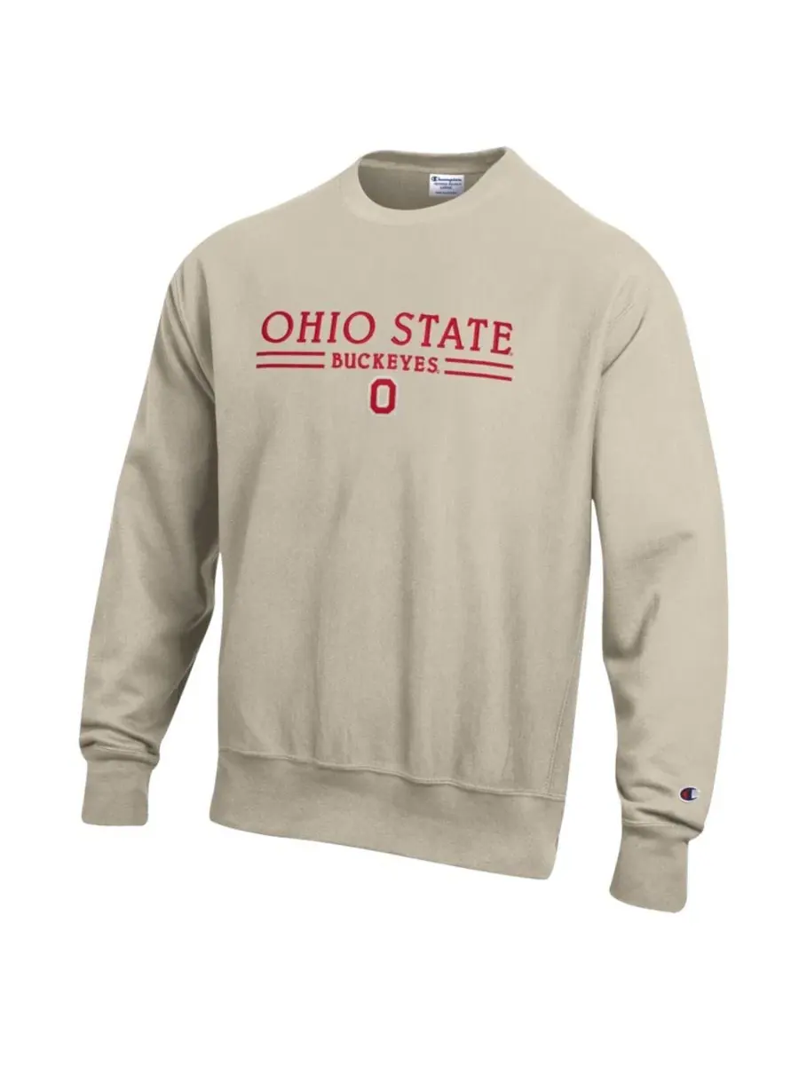 Свитшот с круглым вырезом Reverse Weave Ohio State Buckeyes Champion — изображение 3 из 3, овсяный