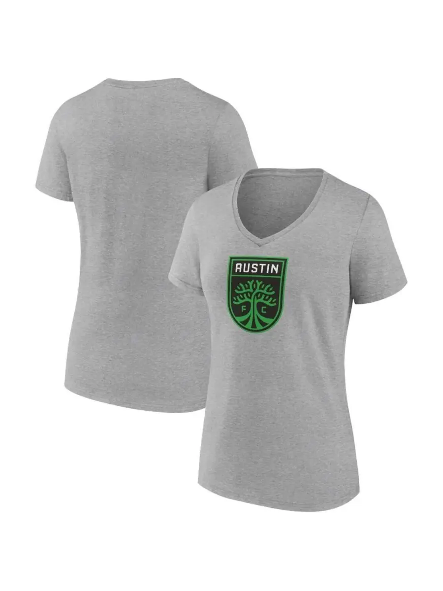 Футболка с V-образным вырезом Austin FC Logo Fanatics — изображение 1 из 3, сталь