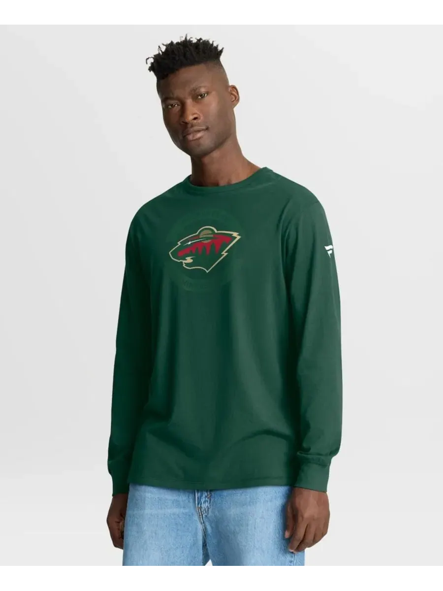 Футболка с длинным рукавом с принтом Minnesota Wild Authentic Pro Property Of Practice Fanatics — изображение 3 из 5, зеленый