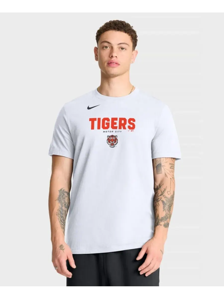 Футболка с коротким рукавом, с принтом Detroit Tigers Nike — изображение 1 из 4, белый