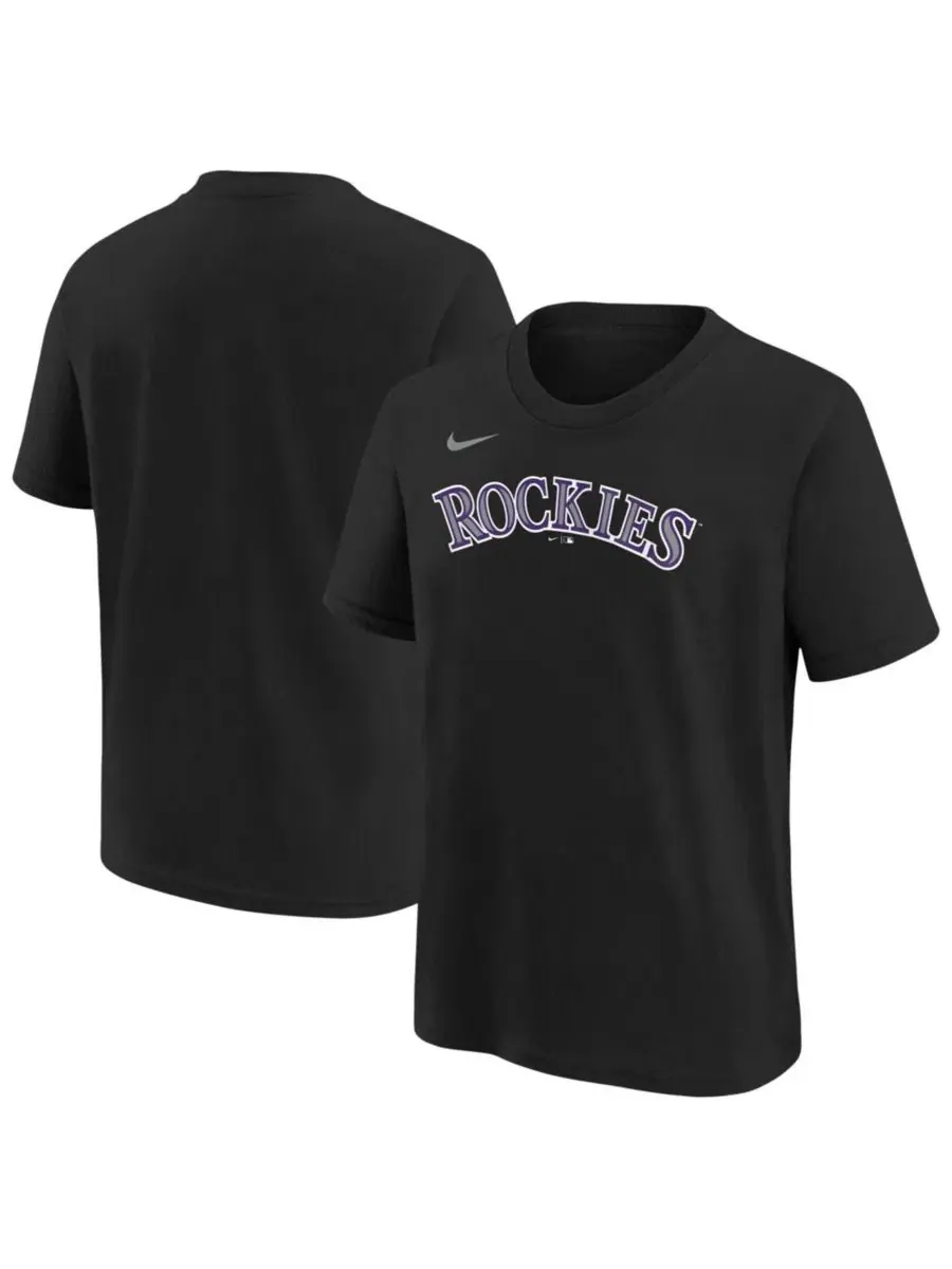 Футболка с коротким рукавом Colorado Rockies Wordmark Nike — изображение 1 из 3, черный