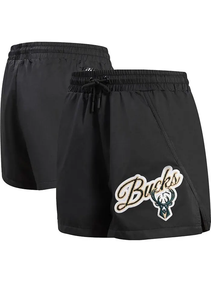 Женские черные тканые шорты с надписью Milwaukee Bucks Pro Standard — изображение 1 из 1, черный