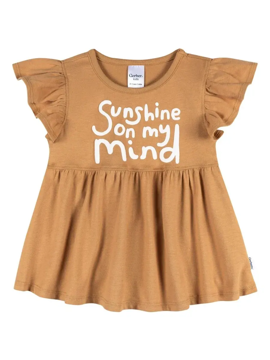 Комплект из футболки с рукавом-воланами, топа и шорт Gerber, Daisy Sunshine — изображение 5 из 7