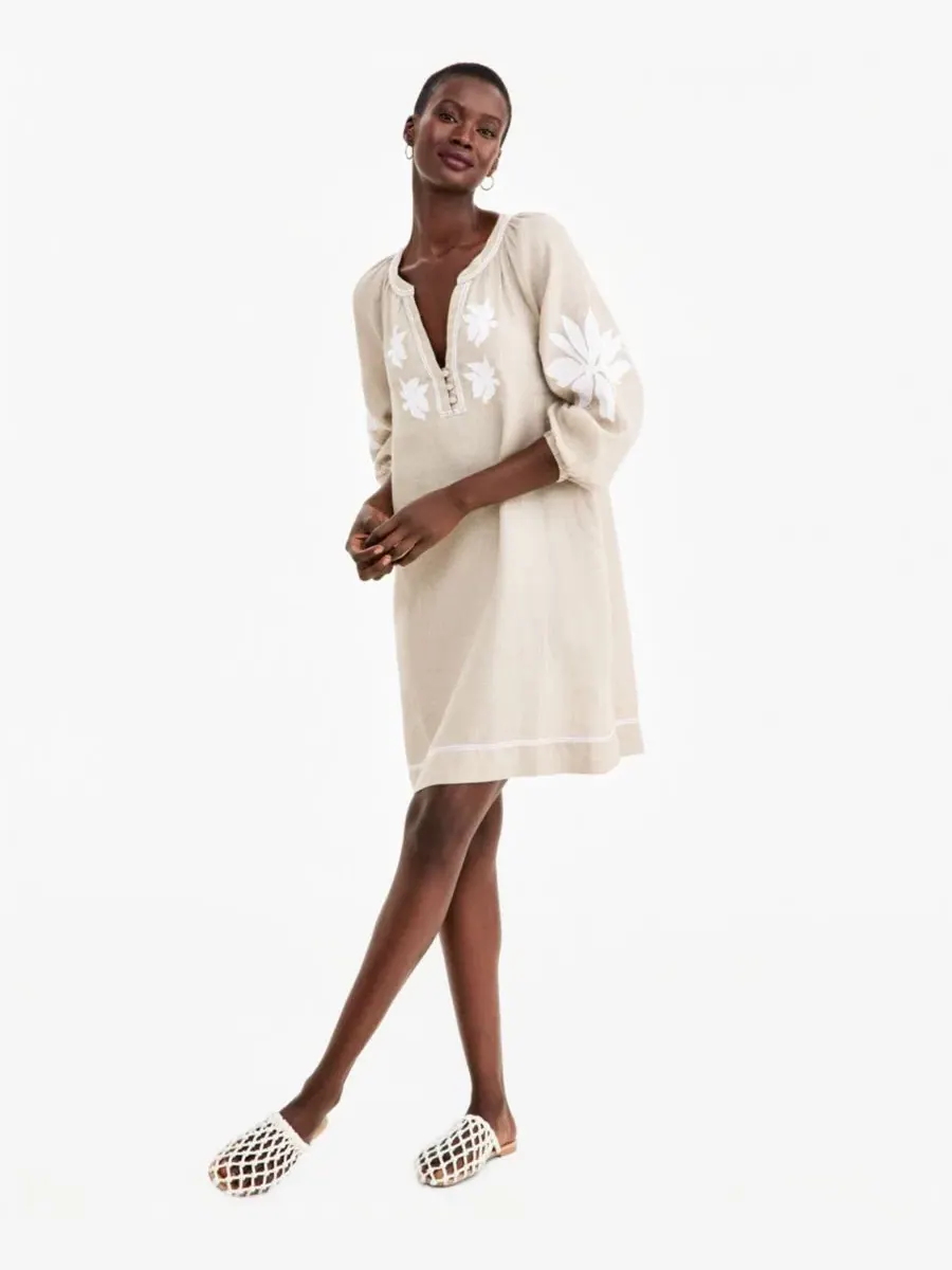 Платье-трапеция Delave Linen Appliqué Shift Dress Charter Club, Flax Delave — изображение 1 из 5