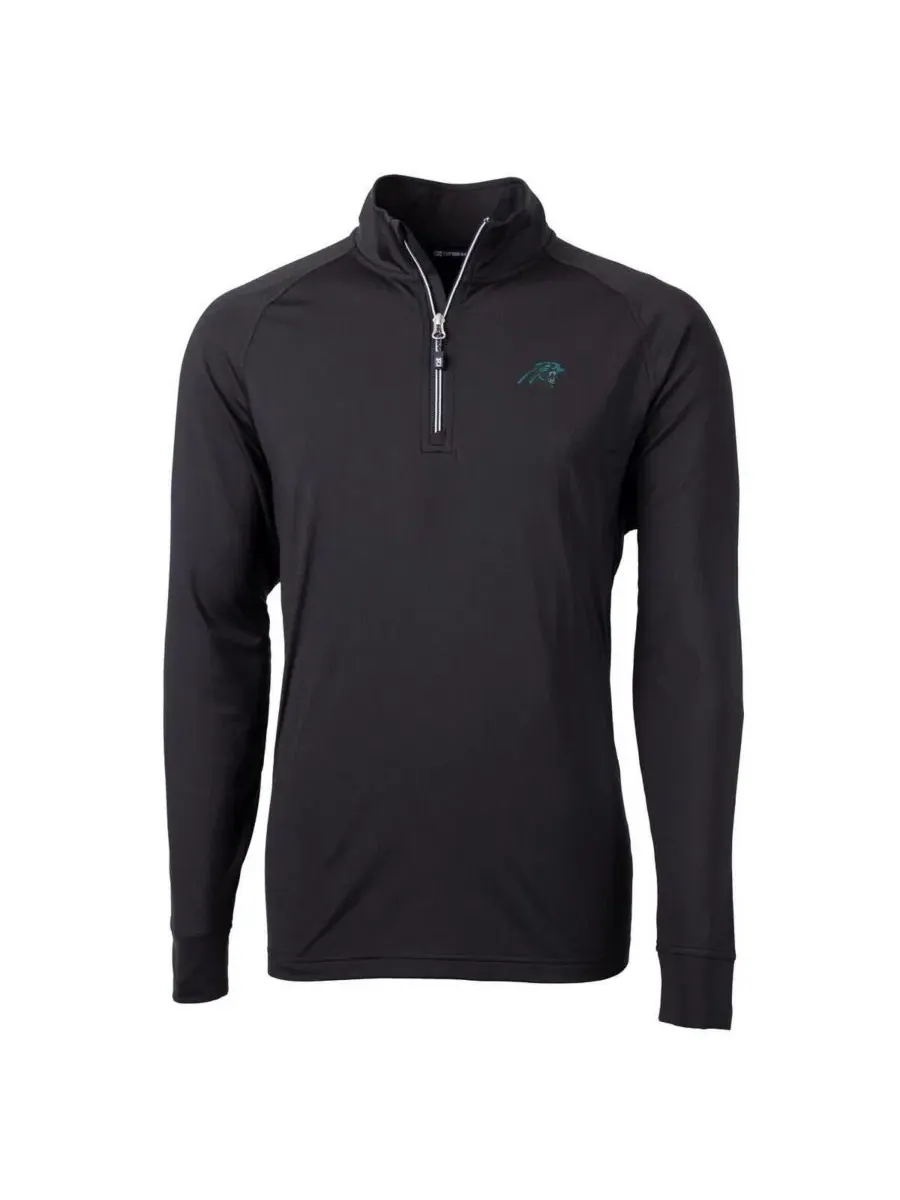 Мужская черная куртка-пуловер Carolina Panthers Adapt Eco Knit с застежкой-молнией до середины — изображение 1 из 1, черный