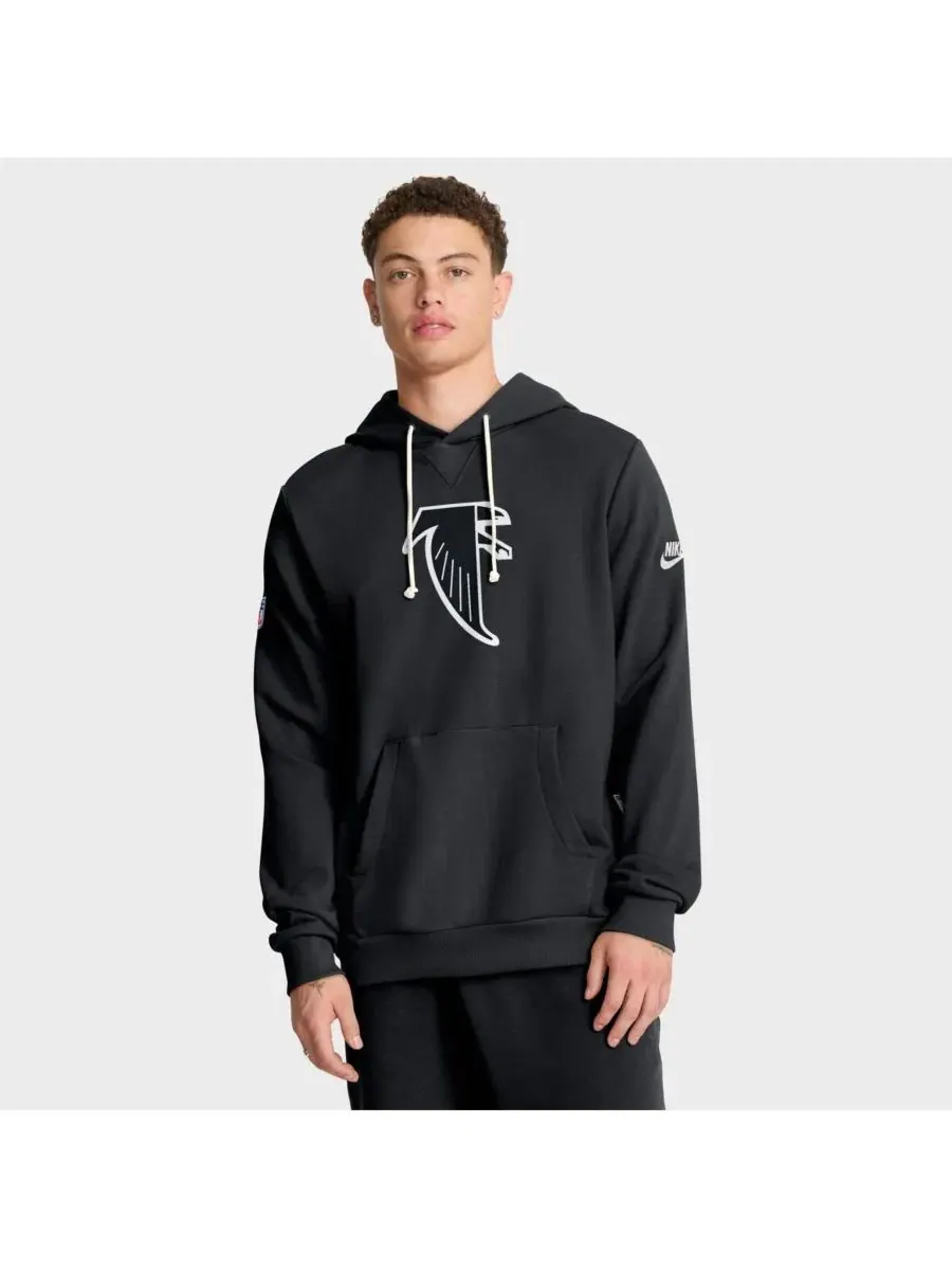 Мужская черная толстовка с капюшоном Atlanta Falcons Sideline Offensive Set Play Performance Nike — изображение 1 из 5