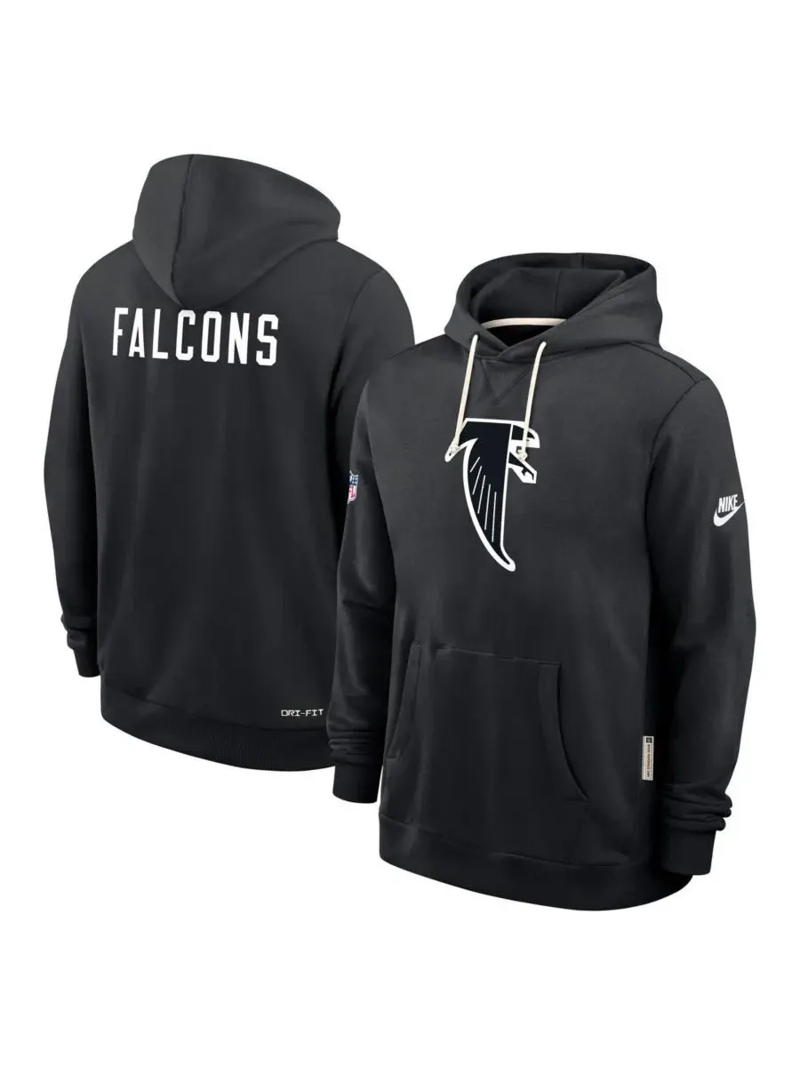 Мужская черная толстовка с капюшоном Atlanta Falcons Sideline Offensive Set Play Performance Nike — изображение 4 из 5