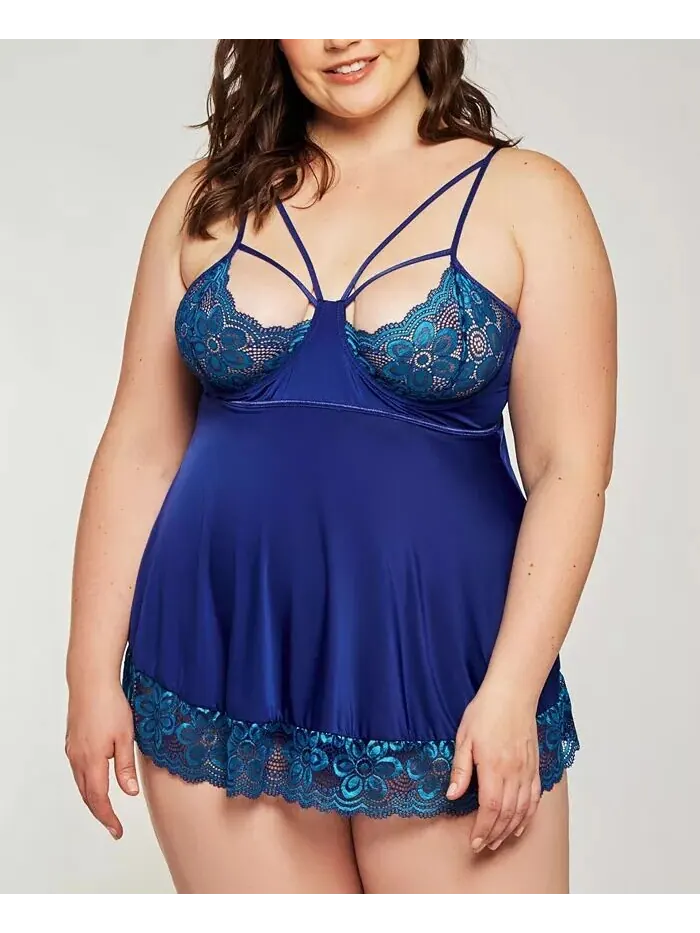 Плюс Размер Daisy Lace Caged Babydoll Нижнее Белье Ночная Рубашка iCollection — изображение 1 из 2