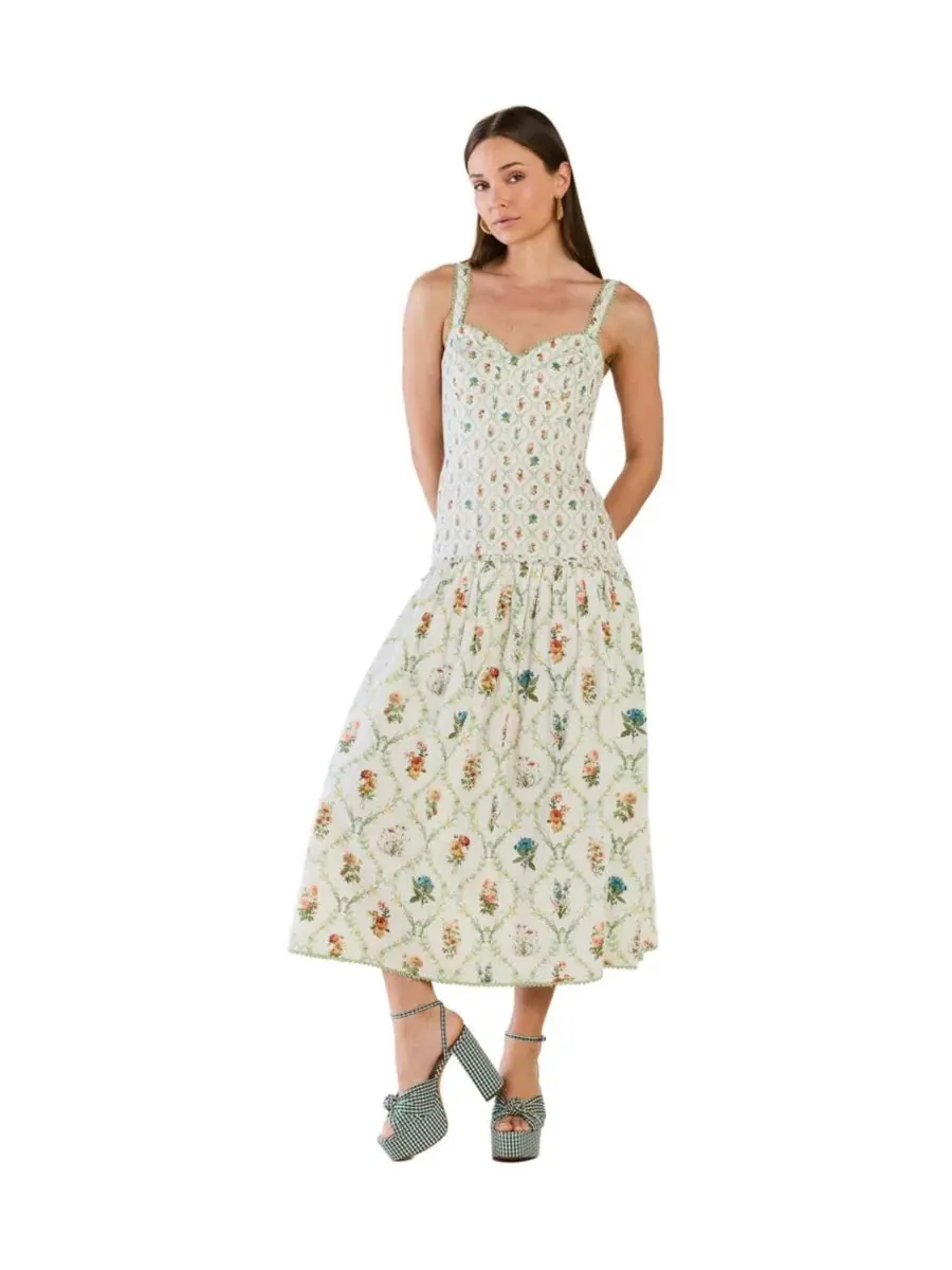 Платье миди с принтом Lydia Sadie Loving Eddy, Blanc Bouquet — изображение 1 из 3