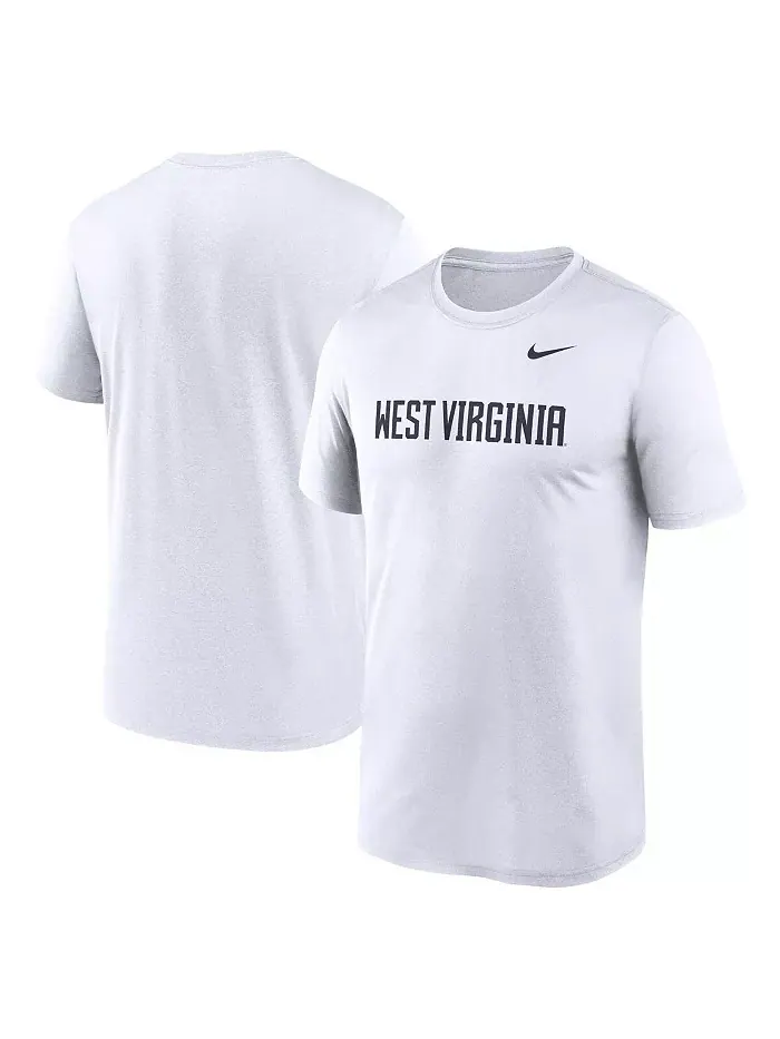 Мужская белая футболка West Virginia Mountaineers Primetime Legend Wordmark Nike — изображение 1 из 3