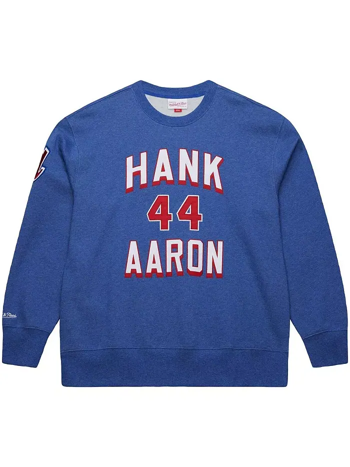 Мужская флисовая толстовка с именем и номером Hank Aaron из коллекции Atlanta Braves Legends — изображение 2 из 5