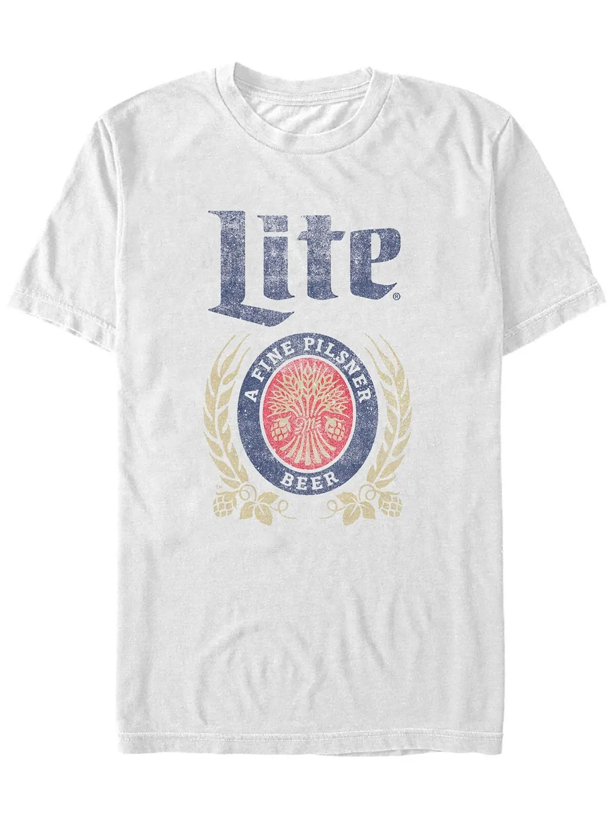 Мужская футболка с коротким рукавом miller lite distressed a fine pilsner logo Fifth Sun — изображение 1 из 1, белый