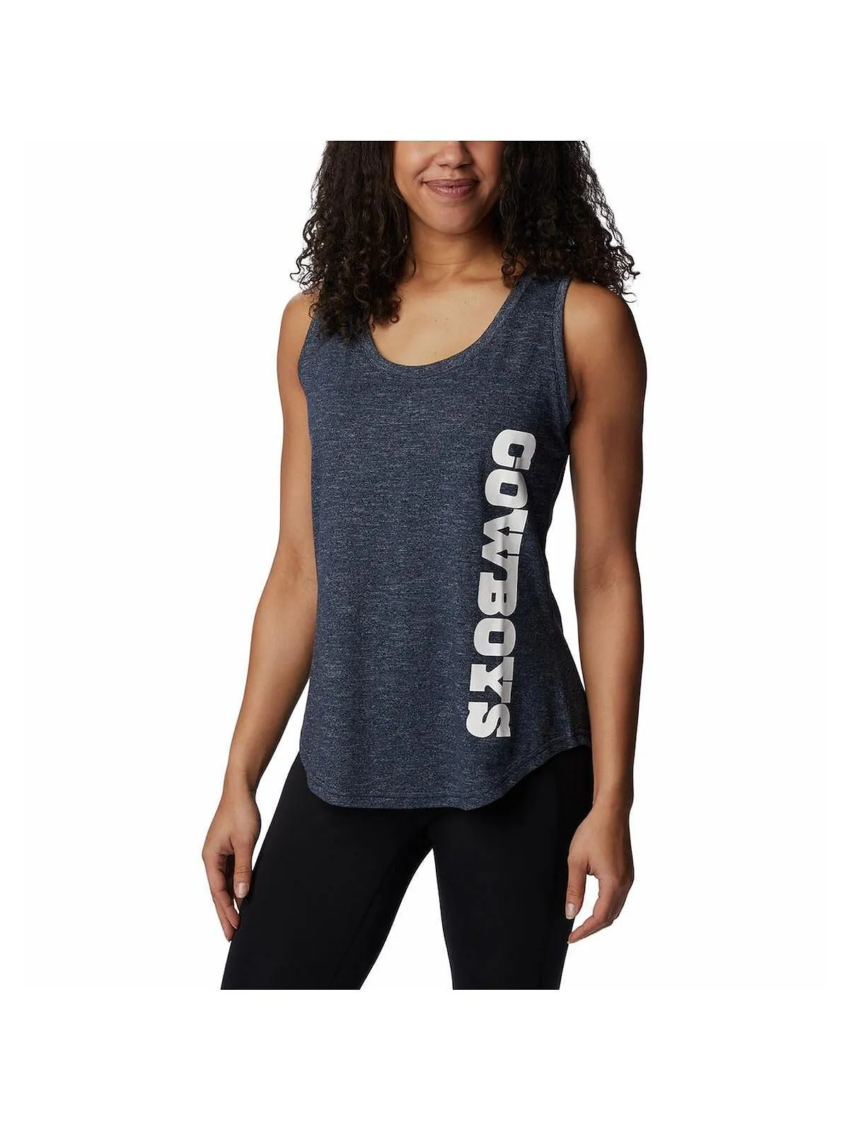 Женская темно-синяя майка Dallas Cowboys Cades Cape Omni-Wick Tri-Blend Columbia