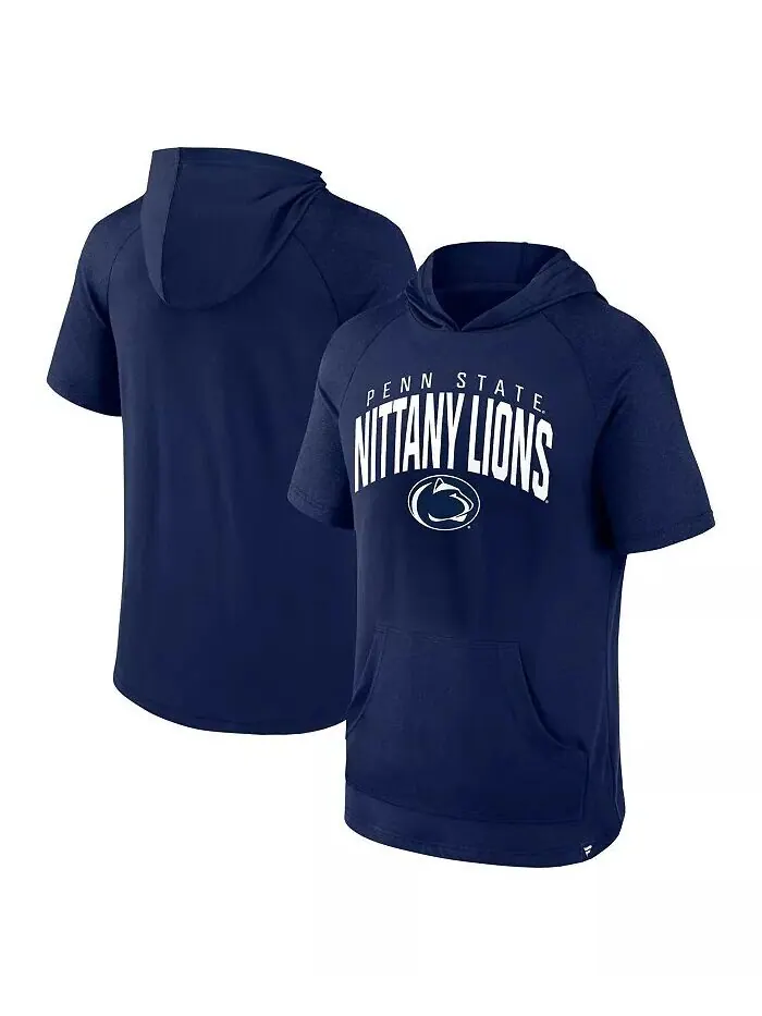 Мужская темно-синяя футболка Penn State Nittany Lions Double Arch Raglan с коротким рукавом и — изображение 1 из 3