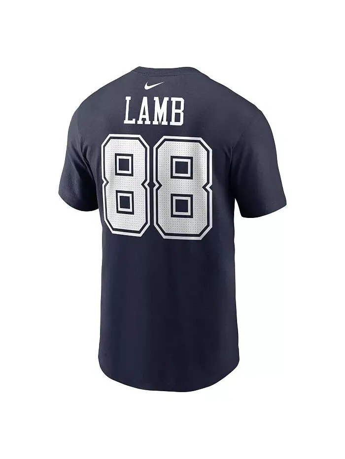 Мужская футболка CeeDee Lamb Navy Dallas Cowboys с именем и номером игрока Nike — изображение 2 из 3