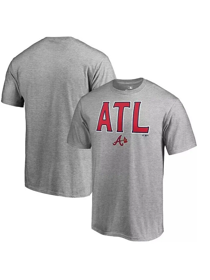 Мужская футболка Heather Gray Atlanta Braves Hometown ATL Fanatics — изображение 1 из 3